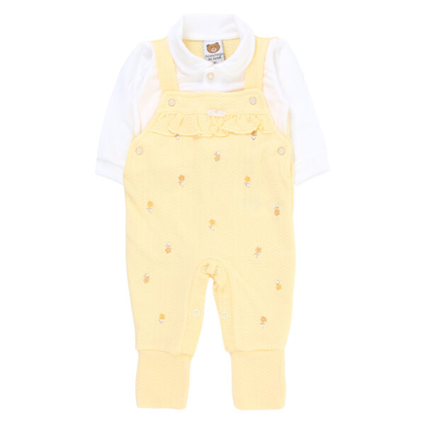 Baby's Cozy Half Mesh Dungarees Romper
