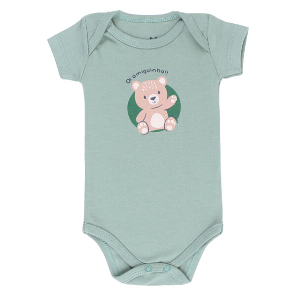 Teddy Bear Short Sleeve Bodysuit - Imagem 3