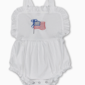 White Strap Flag Romper