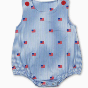 Sleeveless Stripe Flag Baby Boys Romper